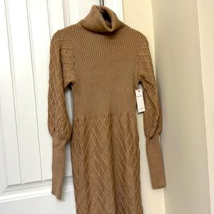 BEAUTIFUL “RED DRESS” FABLE TAUPE KNIT DRESS